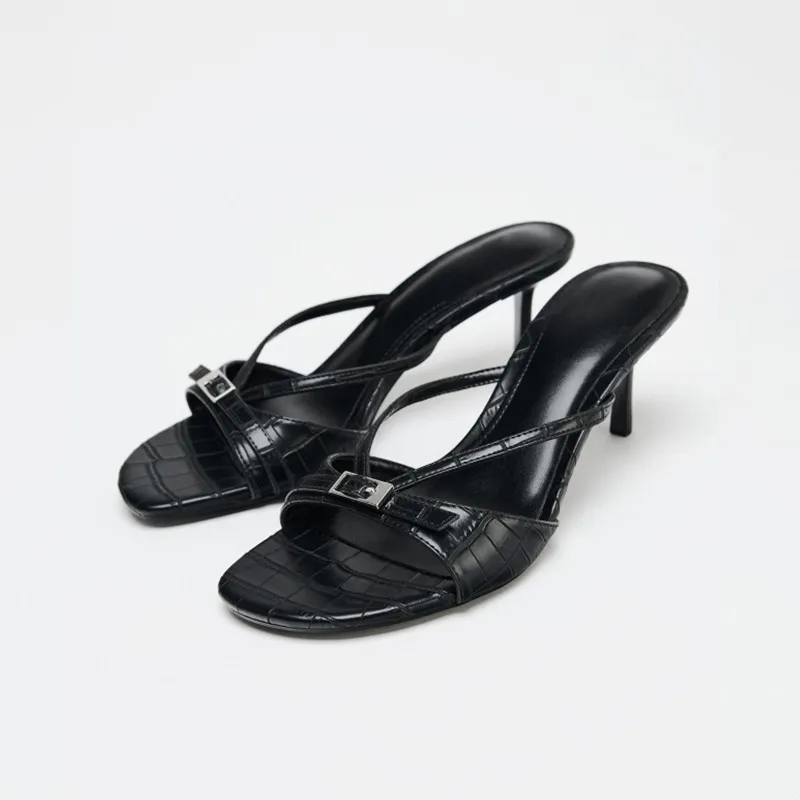 

Ladies' high-heeled slippers, elegant high-heeled sandals, women's shoes, summer stilettos, 2025 new style dress women's shoes