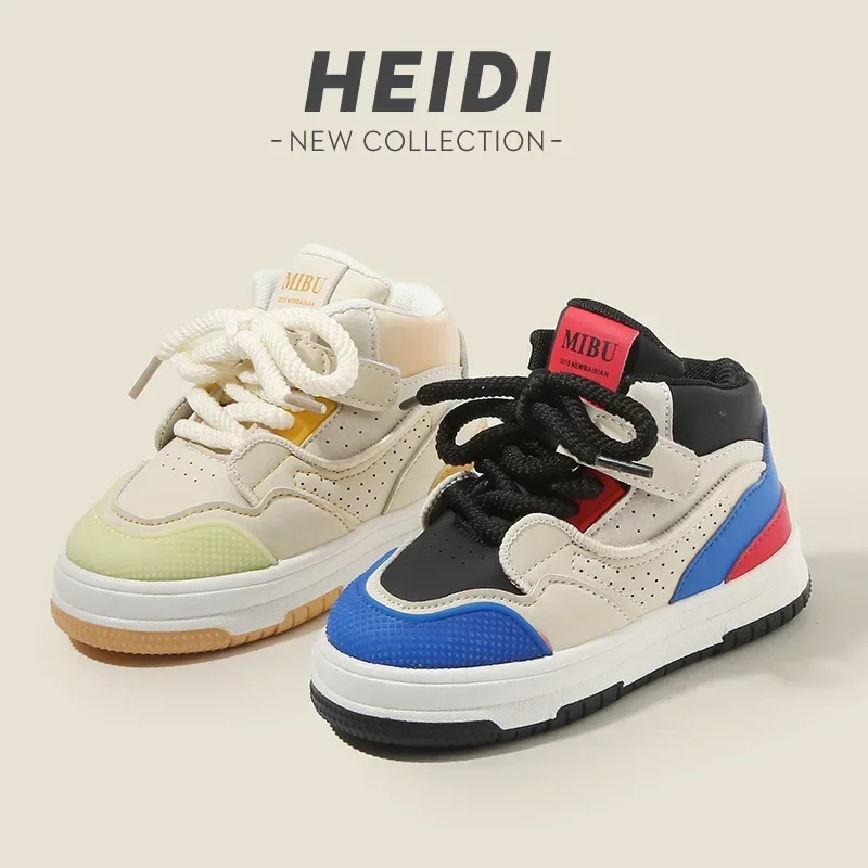 

Child Sneaker student school Running Sports Shoe Board Shoes Soft Sole High Top Boy Girl Outdoor Kids Toddler Skateboarding Shoe