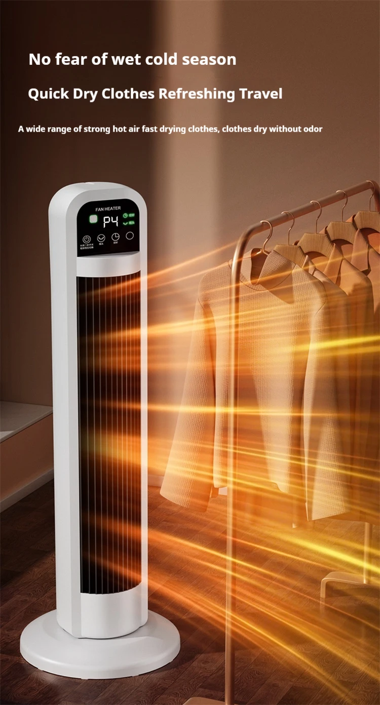 Mini Portable Electric Space Heater 2000W Home Office Desktop Warm Air Heater Warmer Fan Household Silent Remote Fast Space Heat