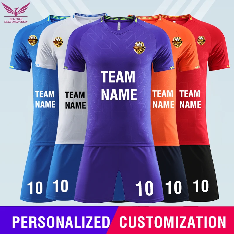 Children Jerseys Sets custom logo girl Soccer Clothes Suit Short Sleeve DIY name Football Uniform Soccer Tracksuit customization