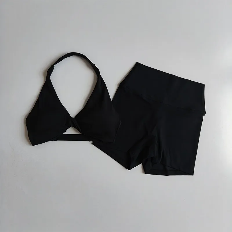 Damen-Sport-BH mit Neckholder, Push-Up, Brustfreilassend, Pilates-Top, Yoga-Bekleidung, Fitness-BH für Gym und Laufen, mit schönem Rückendesign – Detail 27
