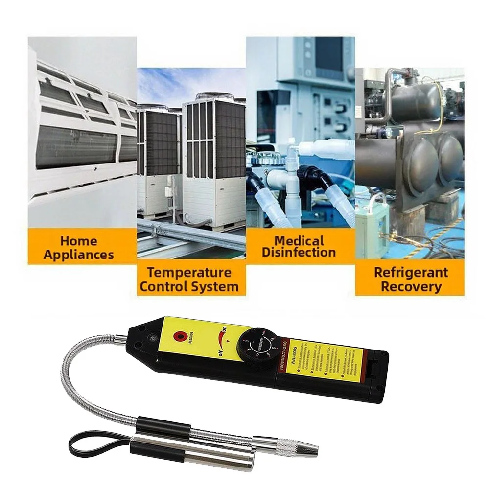 Cooling System Tester Halogen Leak Detector 7-Gear Adjustable Sensitivity Flexible Gooseneck Probe Wide Detection Coverage