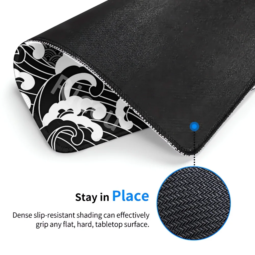 Small Size Wave Series Gaming Control Xs Mouse Pad Laptop Art Design Non-slip Deskmat 40x45cm Office Gamer Natural Rubber Carpet