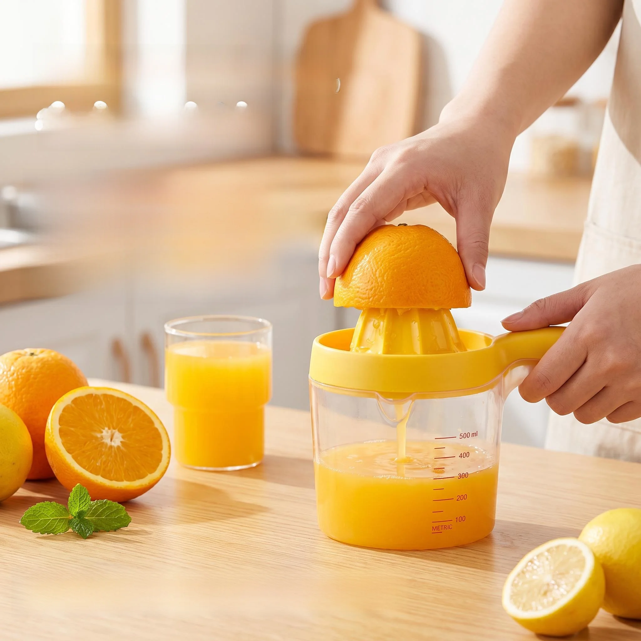 

Hand Operated Juicer Orange Squeezer with Handle Juices And Pulp Separation Kitchen Tool for Home Use Manual Juicing Machine