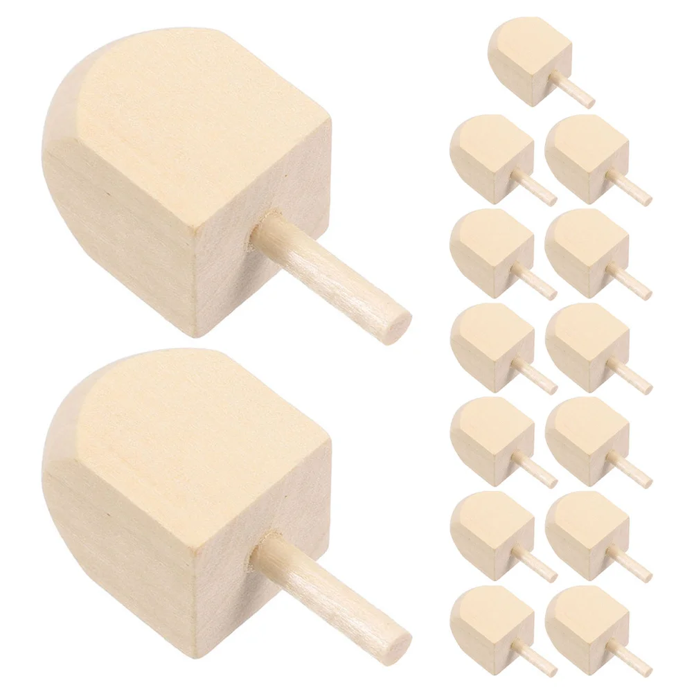 15個 木製ドレイデル 未完成 DIY クラフト ハヌカ用 手描きこま 子供 オフィス ストレス解消ゲーム 4.15cm