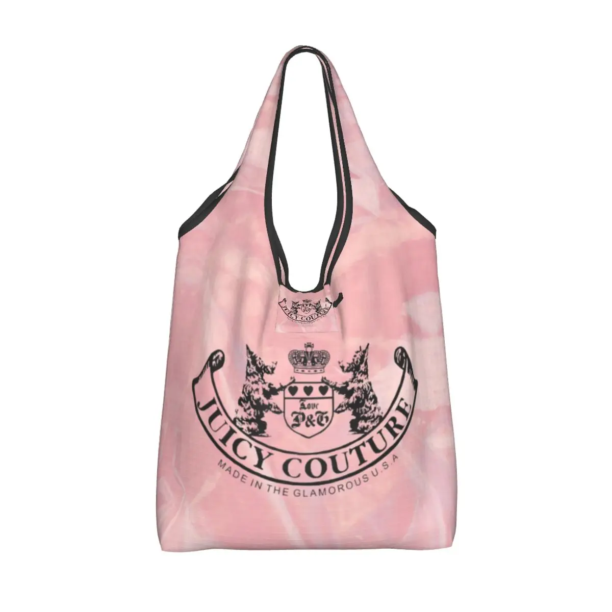 Reusable Hot-Style-Juicy-Couture-Like Grocery Bag Foldable Machine Washable Elegant Ethnic Pattern Shopping Bags