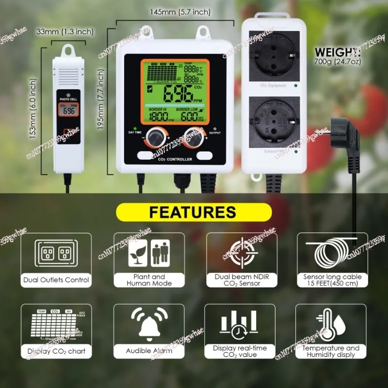 Carbon dioxide controller Dual channel NDIR detection sensor