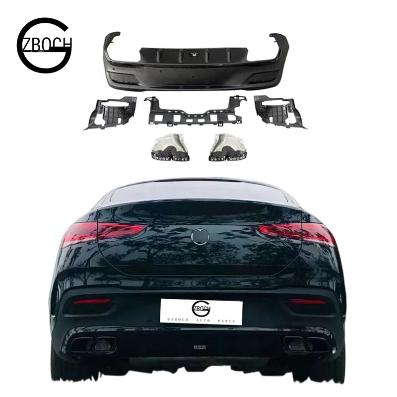 Genuine Diffuser For 2020+ Mercedes GLE-CLASS GLE COUPE GLE53 AMG W167 C167 facelift GLE63 AMG Rear lip exhaust pipe Diffuser