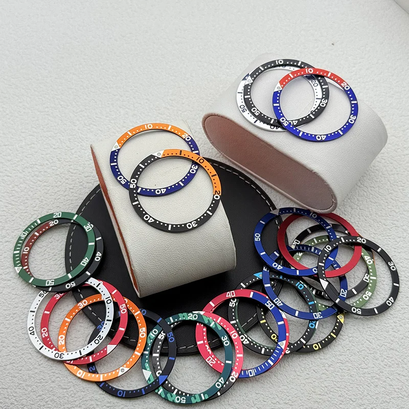 Insert de lunette de montre plate et tendance 38mm*31.5mm compatible avec les boîtiers de montre Seiko SKX007 SKX009 SRPD, mouvements NH36 NH35, pièces de montre pour homme