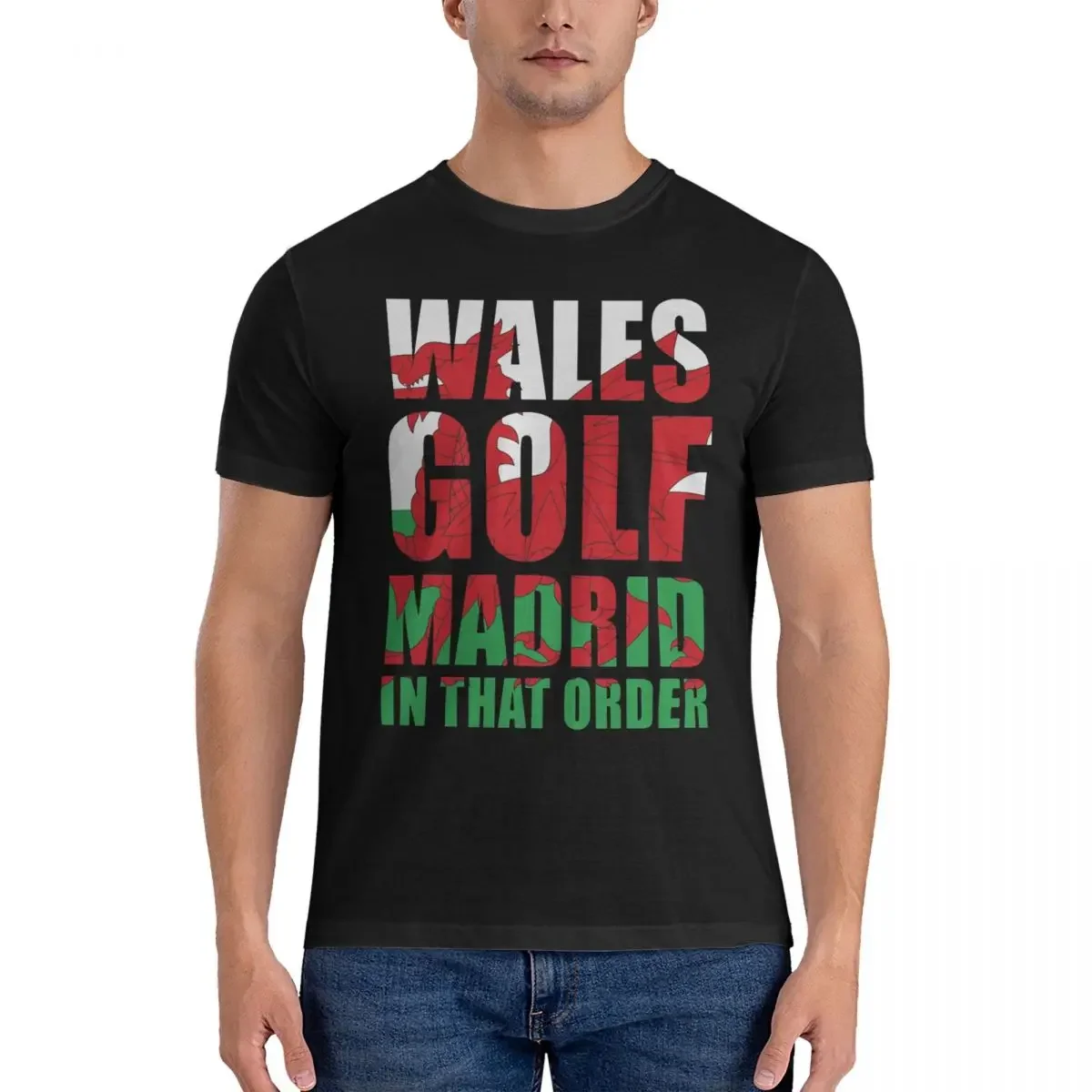 100% Cotton WALES GOLF MADRID T-shirt Male Fashion Oversized T Shirt Men O-Neck Summer Shirts Tops S-6XL