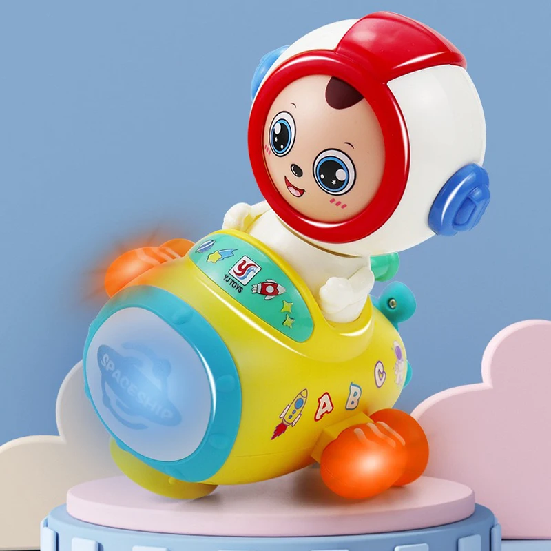 Ruimteschip gezicht veranderende astronaut elektrisch speelgoed met vier automatische gezichtsuitdrukkingen Baby vakantiecadeau