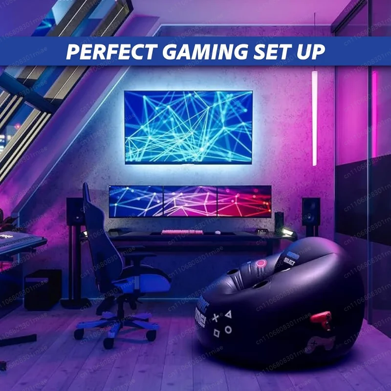 Gaming chair with cup holder and side pockets Gamer inflatable furniture black style gaming chair inflatable sofa