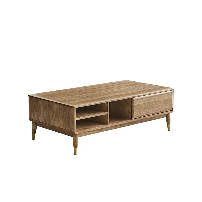 

Solid Wood Coffee Table TV Cabinet Combination Nordic Home Small Apartment Living Room Ash Wood Tea Table Bench