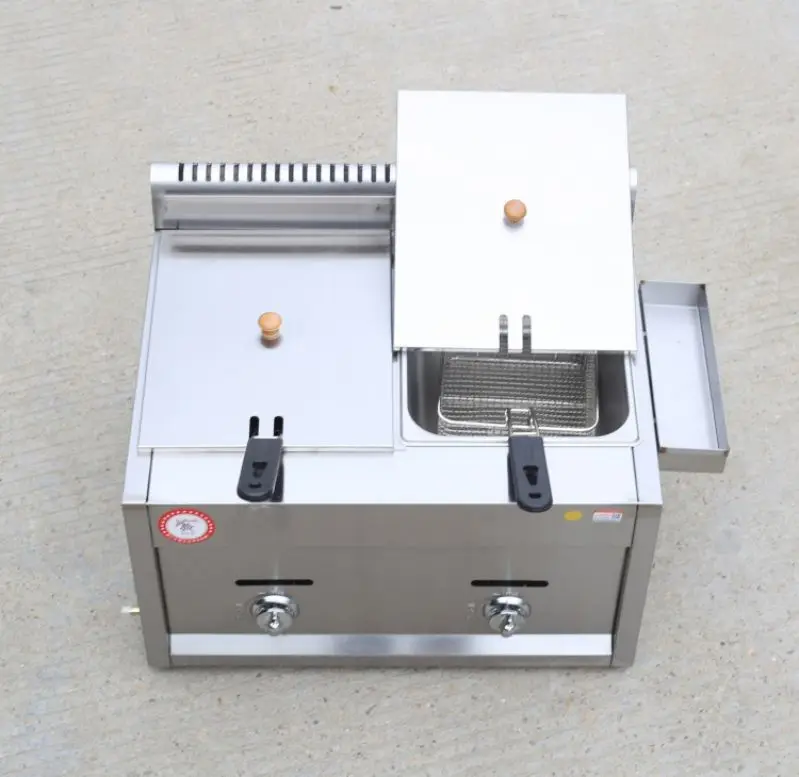 

6L + 6L double tank gas fryer for kitchen French fries machine chicken donut fryer restaurant equipment