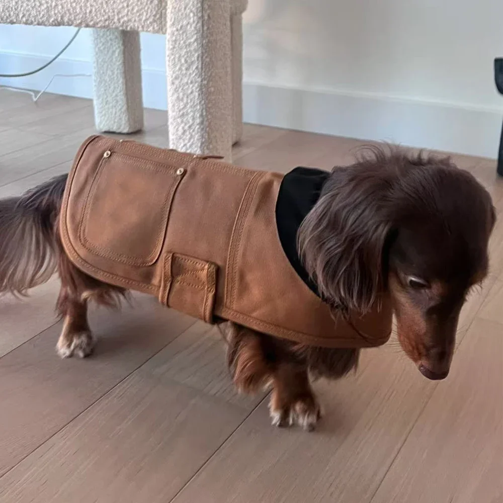 Quickly Take Off Down Waistcoat for Dachshund Dogs Brown Jacket Mid Small Large Wiener Dogs Thick Vest for Dog