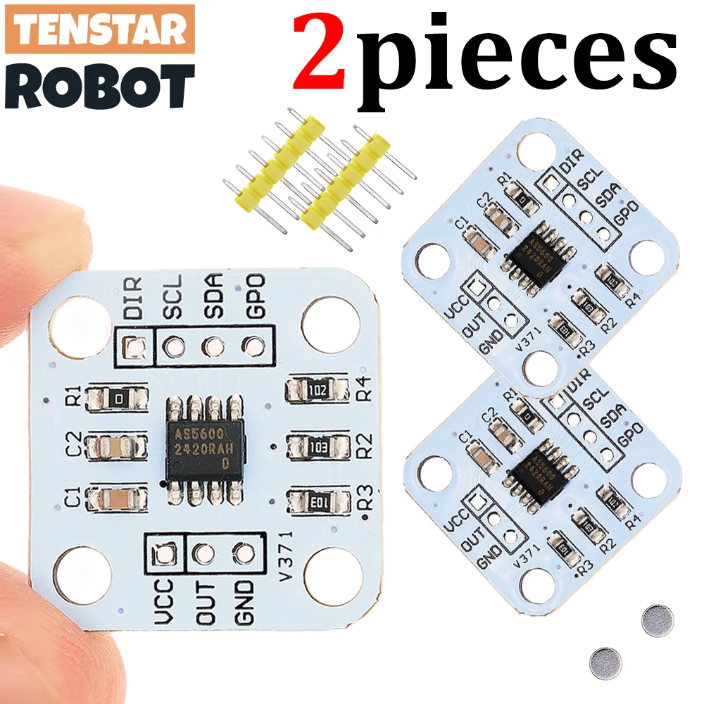 TENSTAR 2pcs AS5600 Magnetic Encoder Induction Angle Measurement Sensor Module 12bit High Precision