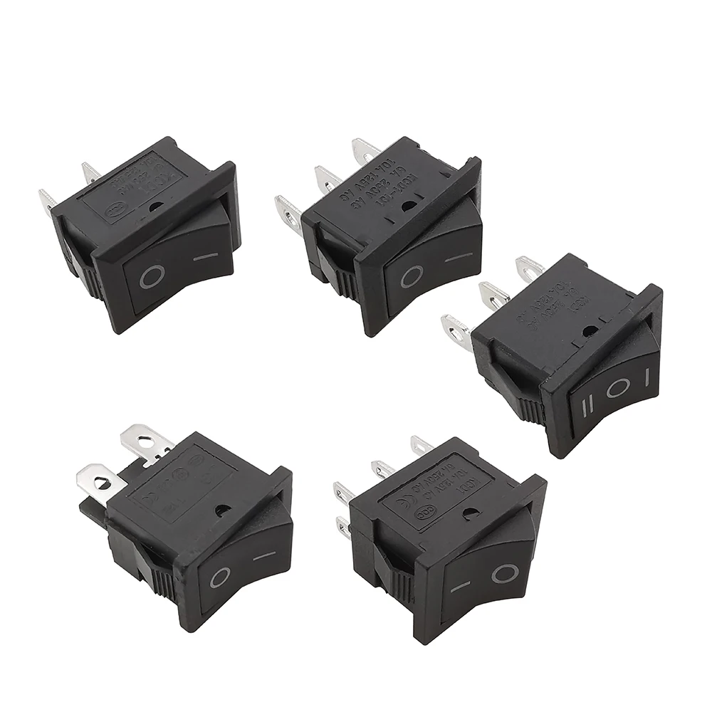 5/10Pcs KCD1 2Pin 3Pin 4Pin 6Pin 21x15mm ON-OFF/ON-OFF-ON Boat Car Rocker Switch 6A/250V AC 10A/125V AC Red Green Black