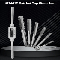 8 in 1 Adjustable Tap T Type Milling Wrench With M3-M12 High Speed Steel Taps Screw Thread Tapping Drill Holder Hand Tool