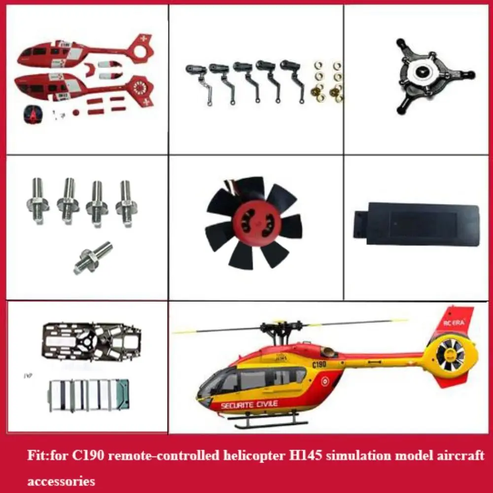 Universal C190 ferngesteuerte Hubschrauber Schwarz DIY C190 Teile H145 Simulation Modell Flugzeug Teile Zubehör