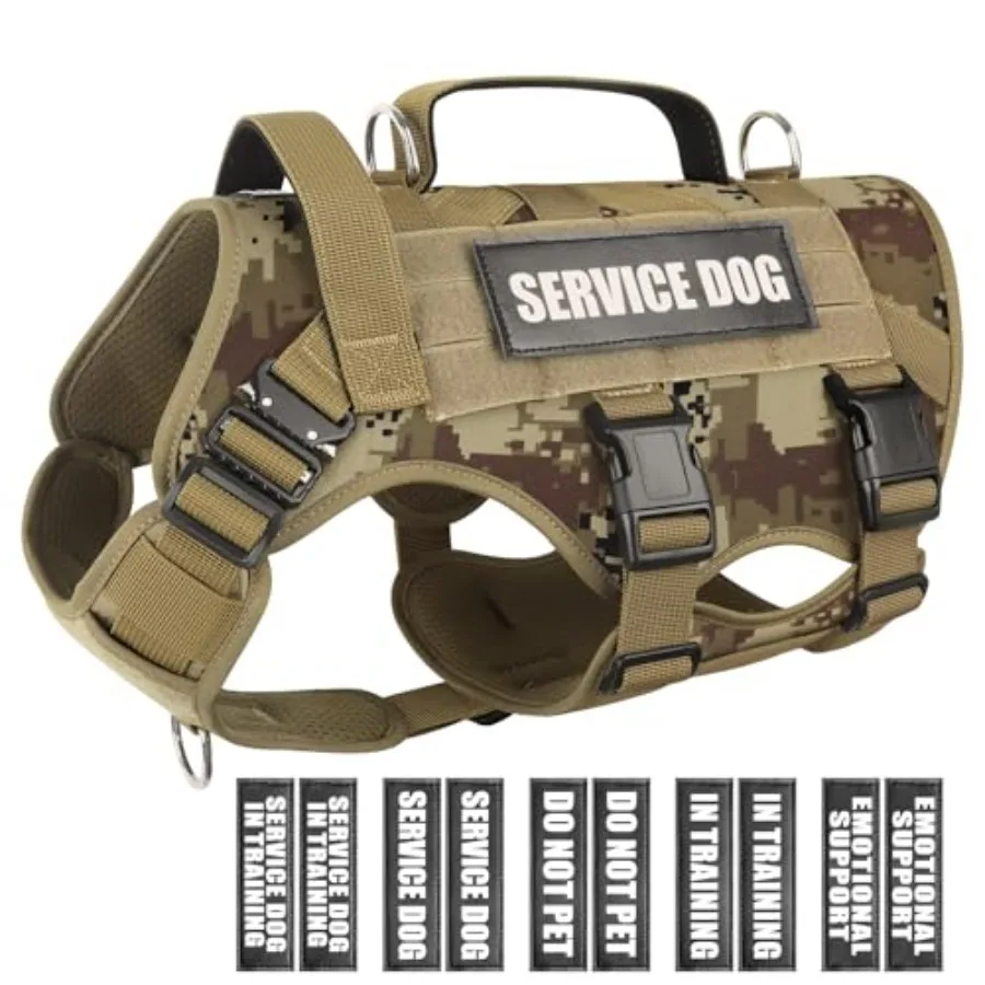 

Тактическая рабочая шлейка-жилет для собак MOLLE с 10 нашивками для животных, без натяжения, сверхпрочная, для дрессировки и прогулок