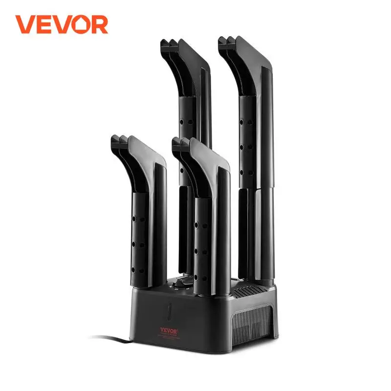 VEVOR Detachable 4 Tubes Portable Shoe Dryer with Timer Boot Warmers Dryer with Heat Blower & ABS PP for Multiple Shoes and Boot