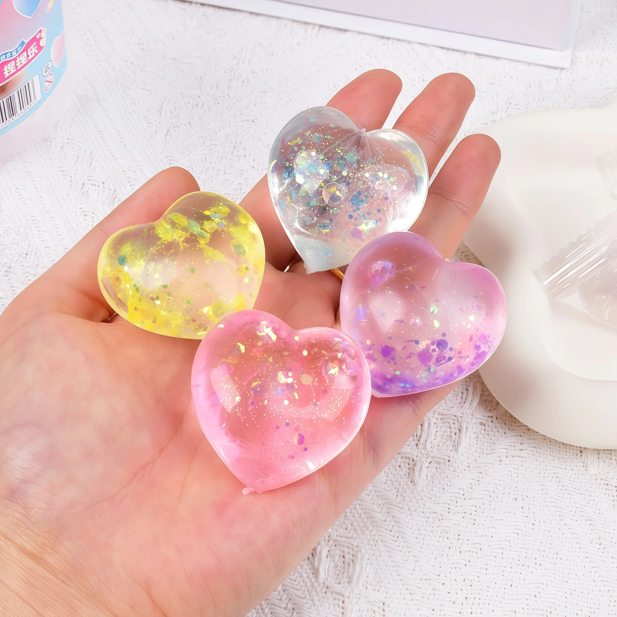2026 NewSchylling NeeDoh Style Heart Shaped Stress Reliever Super Soft Squishy Gel with Uplifting Vibes Sensory Fidget Gadget - Detail 1