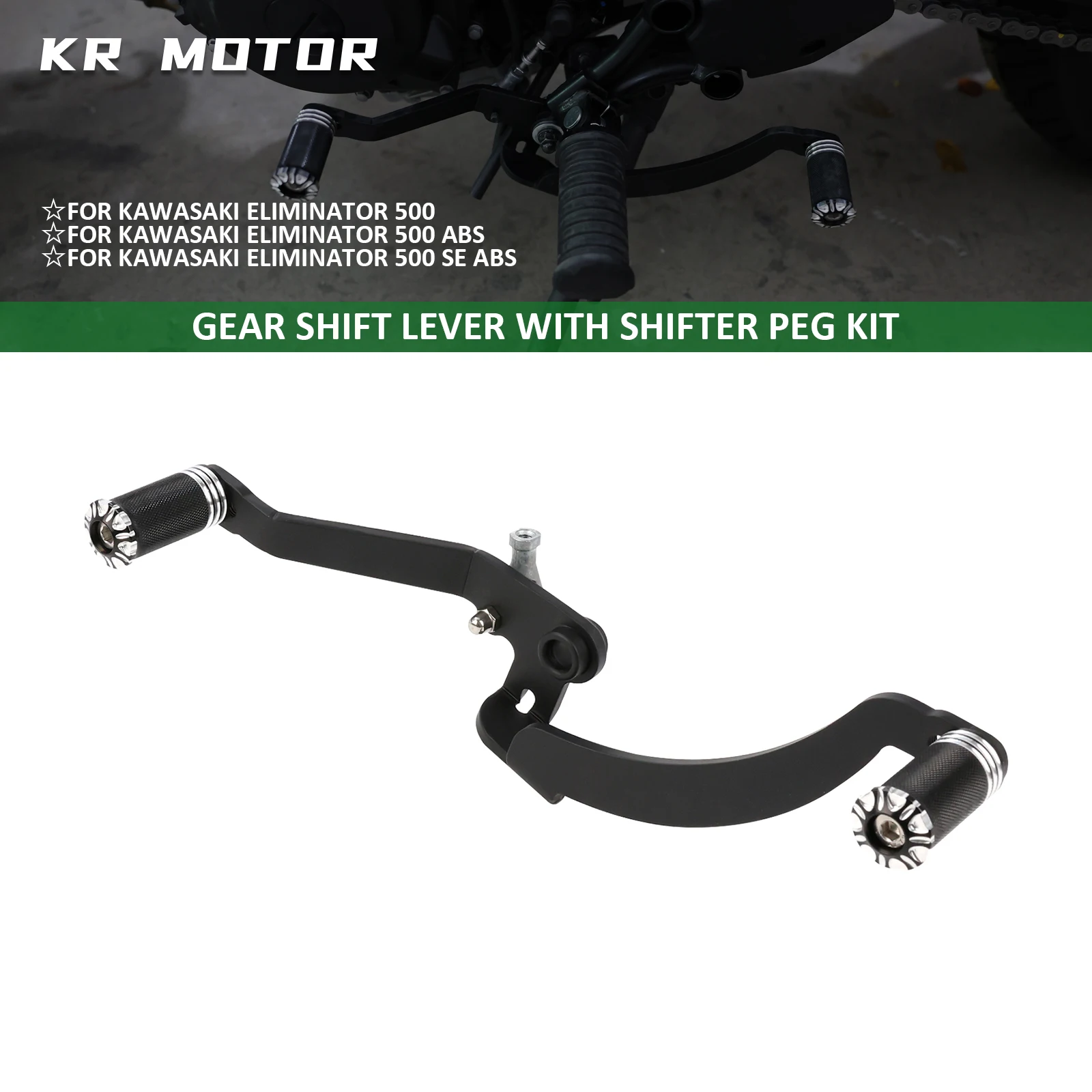 

Motorcycle Fit For Kawasaki Eliminator 500 SE ABS 2024 2025 Foot Heel/Toe Adjustable Gear Shift Lever With Shifter Peg Kit Black