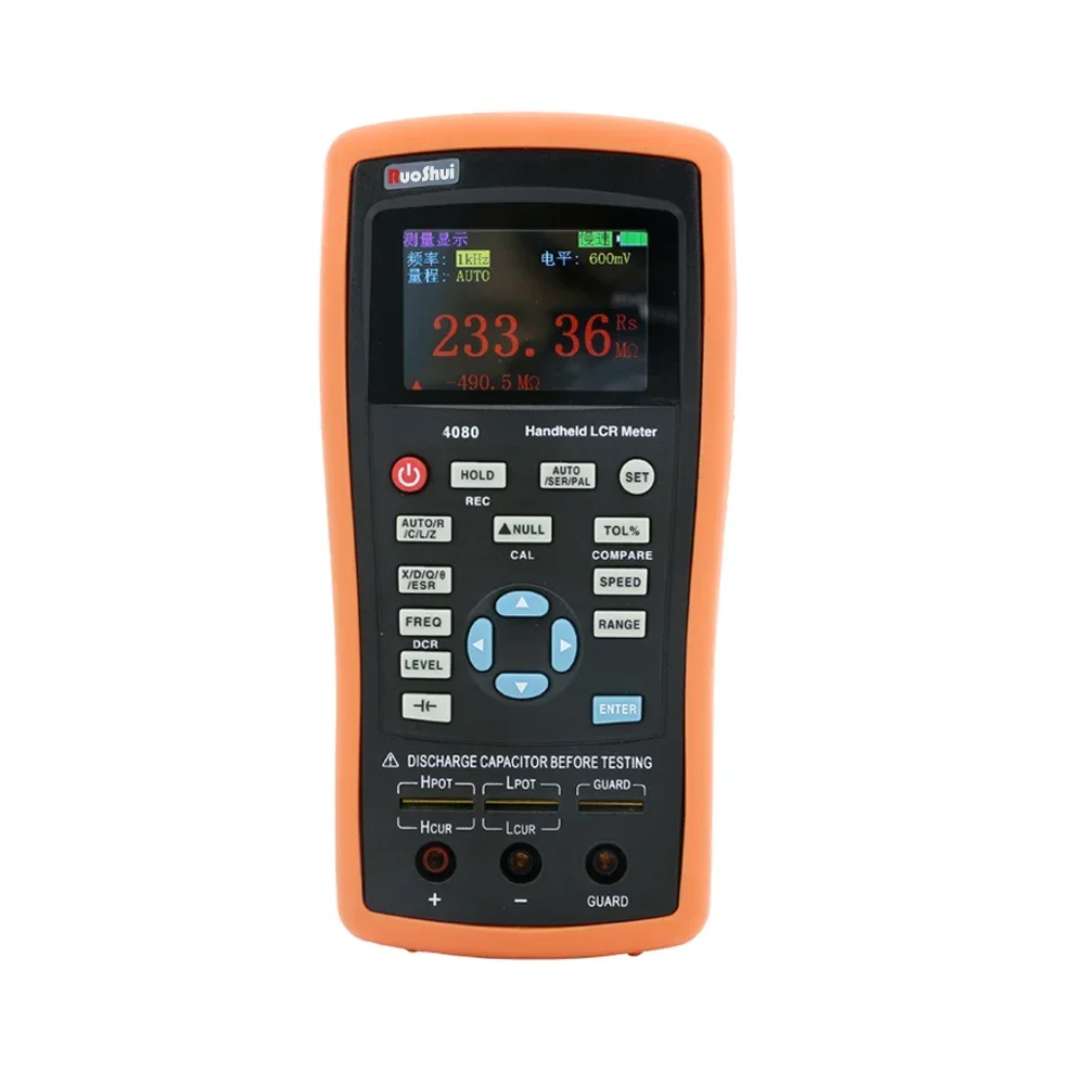 

4080 RuoShui 100KHz Inductance, L, Capacitance, C, Resistance, R. Handheld LCR Bridge LCR Meter