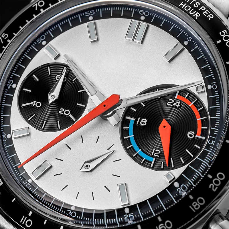 ADDIESDIVE Individuelles Logo DIY Herren Luxusuhren VK63 Uhrwerk Quarz-Armbanduhr 100m Wasserdicht Sportuhr mit Sekundenzeiger