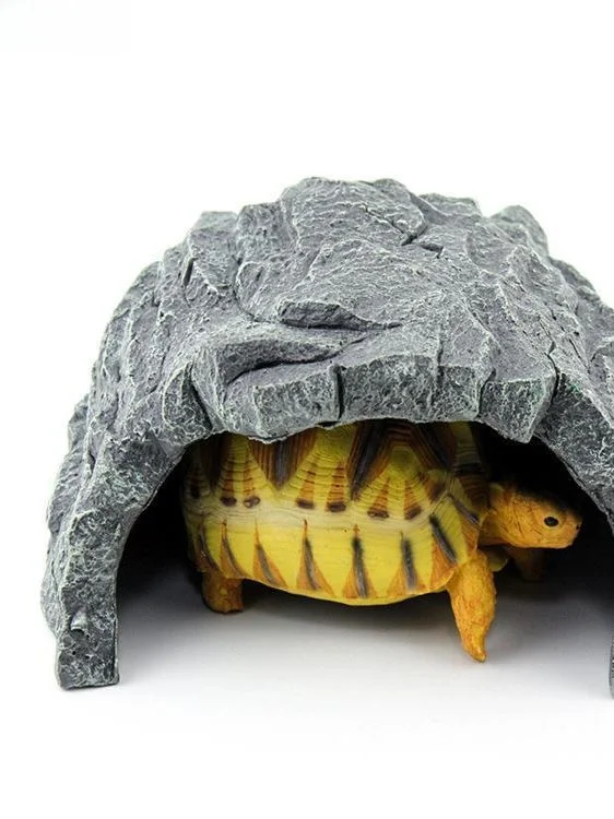 سلحفاة S كهف الراتنج مخبأ منزل Suthing منصة F elter الزواحف الحيوانات الأليفة اكسسوارات مواد الدلاء الزخرفية #1