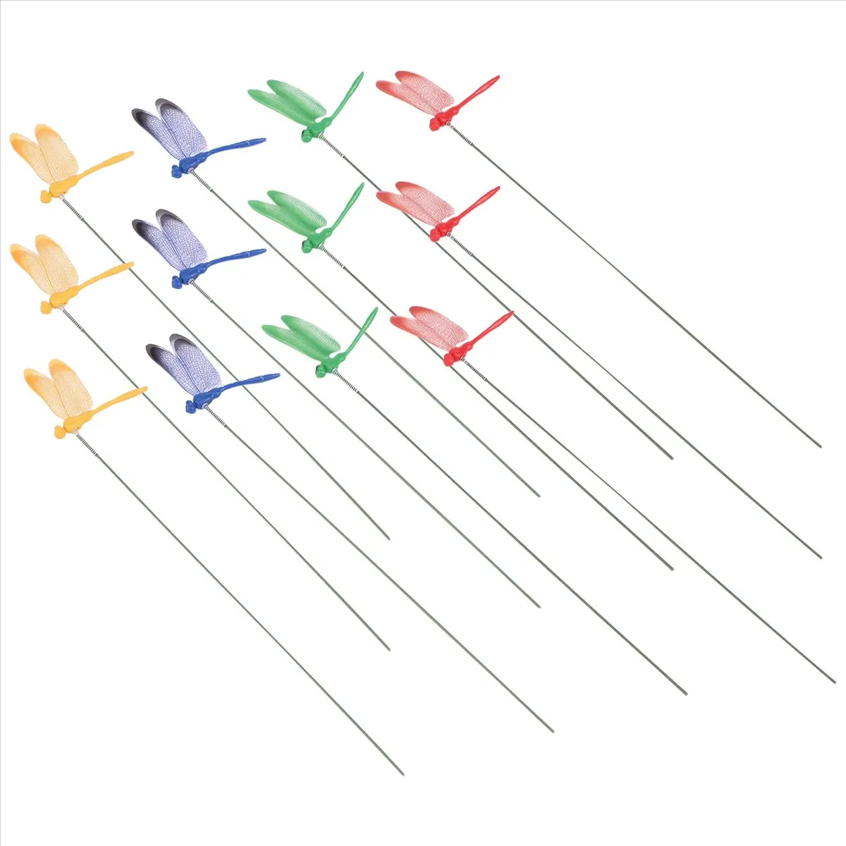 ABNQ 12Pcs Artificial Dragonfly Butterflies Garden Decoration Outdoor Simulation Dragonfly Stakes Yard Plant Lawn Decor Stick
