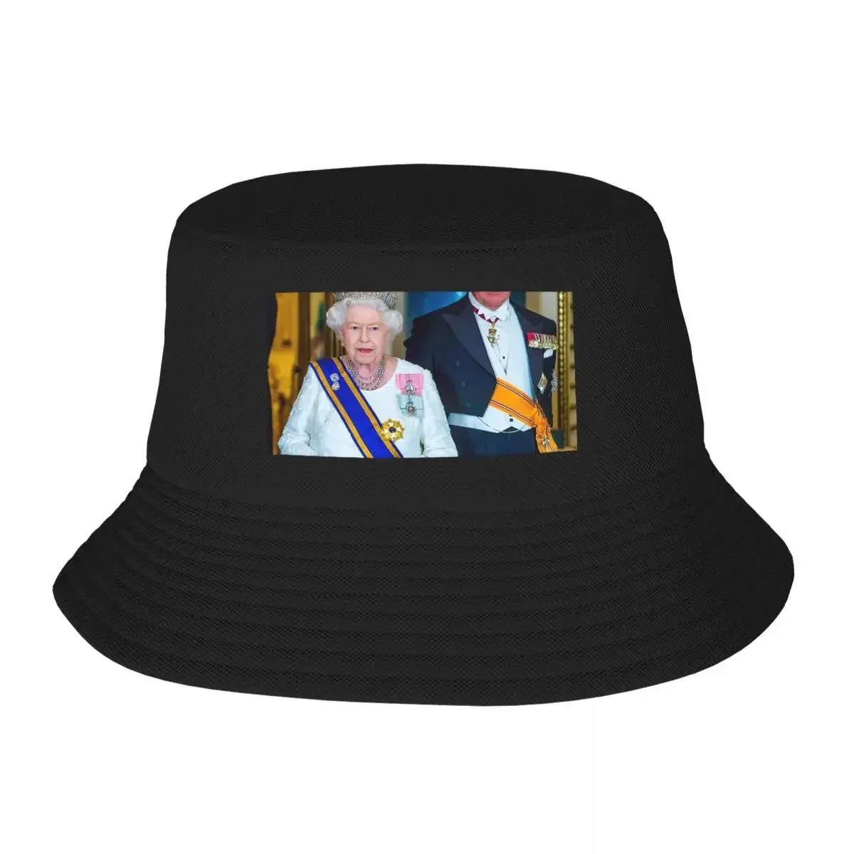 

Queen Elizabeth II And King Charles III Bucket Hats Panama For Man Woman Bob Fisherman Summer Beach Fishing Unisex Cap