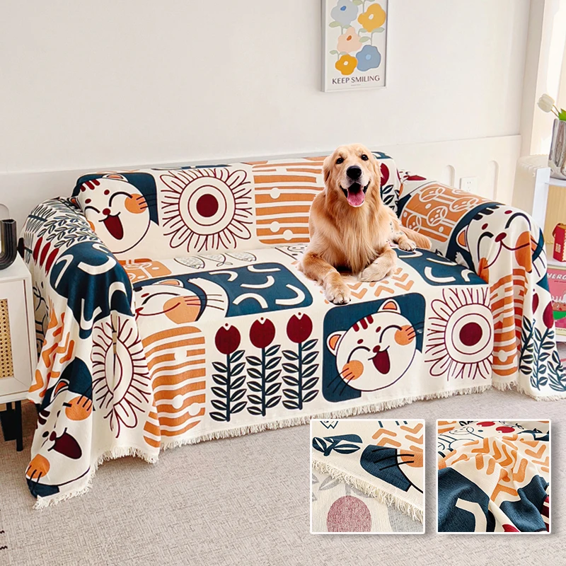 Thick Sofa Protector Soft Pet Friendly Multifunction Sofa Towel Easy-care Sofa Cover for Living Room Sofa