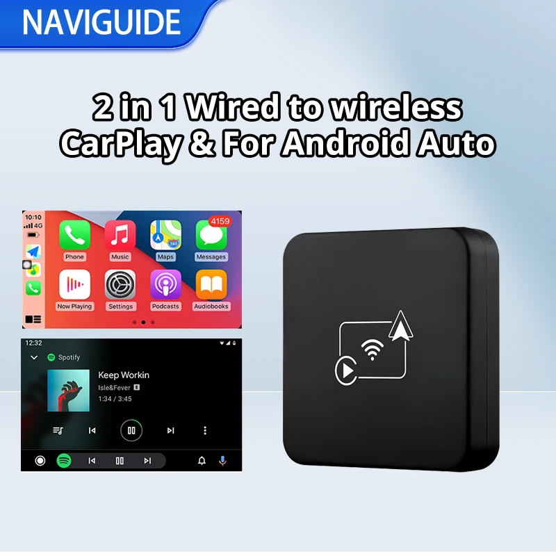 

2in1 Car Intelligent Systems For Car With Wired CarPlay Wireless CarPlay Dongle Wireless Android Auto Adapter AI Smart Box