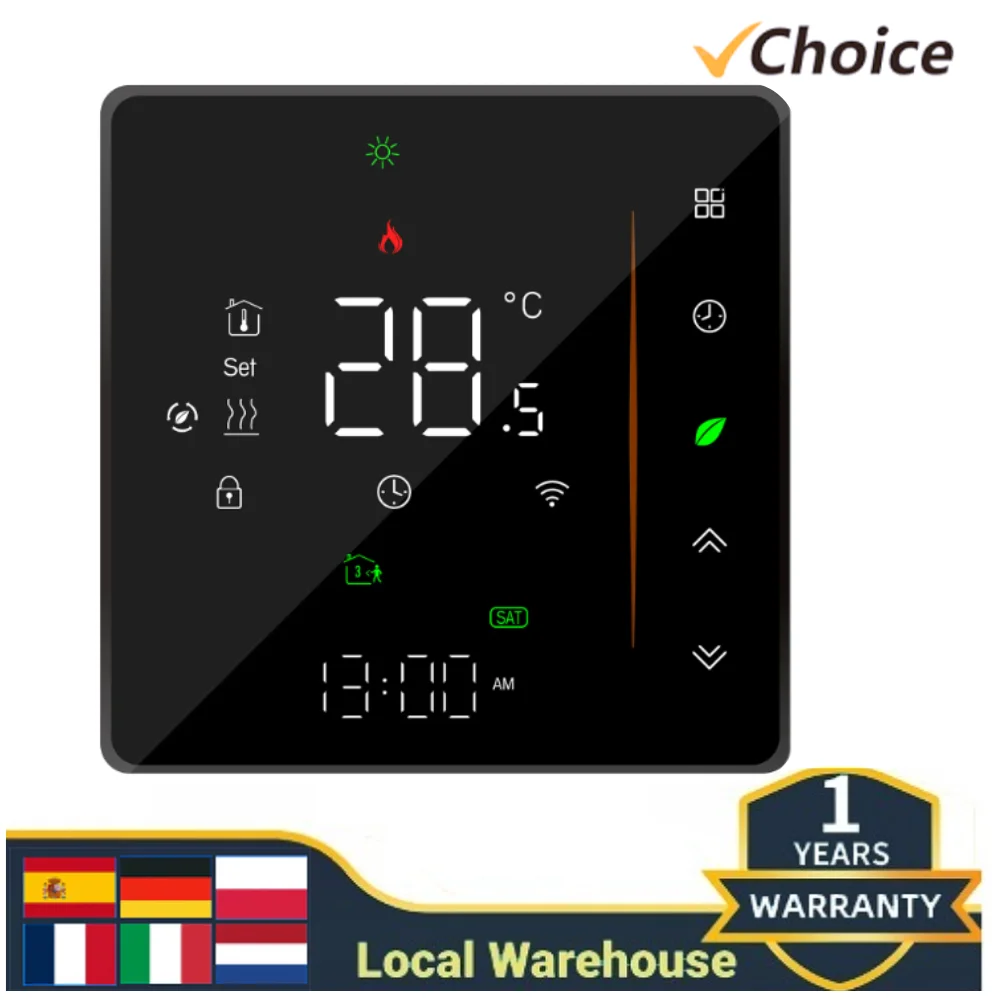 Smart Tuya WiFi Thermostat Sprachsteuerung 3A Digitales programmierbares LCD-Display Fußbodenheizung Temperaturregler für Wasser