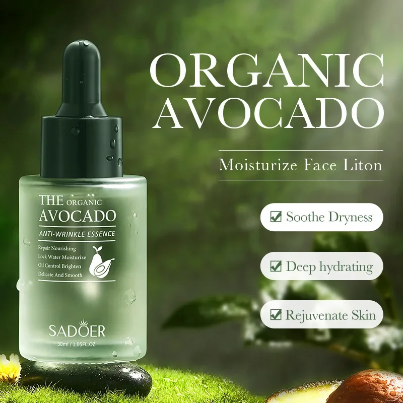 Avocado Face Essence Organic Shea Butter Moisturizing Anti-Aging Whitening Repairing Nourish Smooth Facial Serum Skin Care 30ML