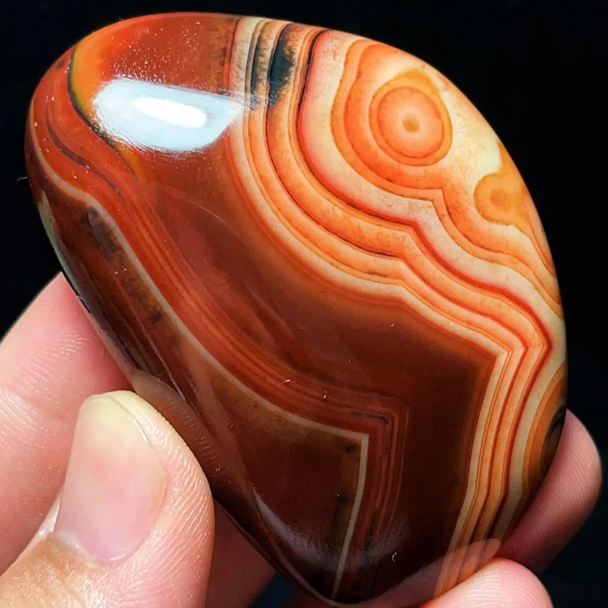 Large Stone Art Banded Agate Worry Stone, River Stone, Tumbled Polished, Gift Giving, Natural Stone, Crystal Collection