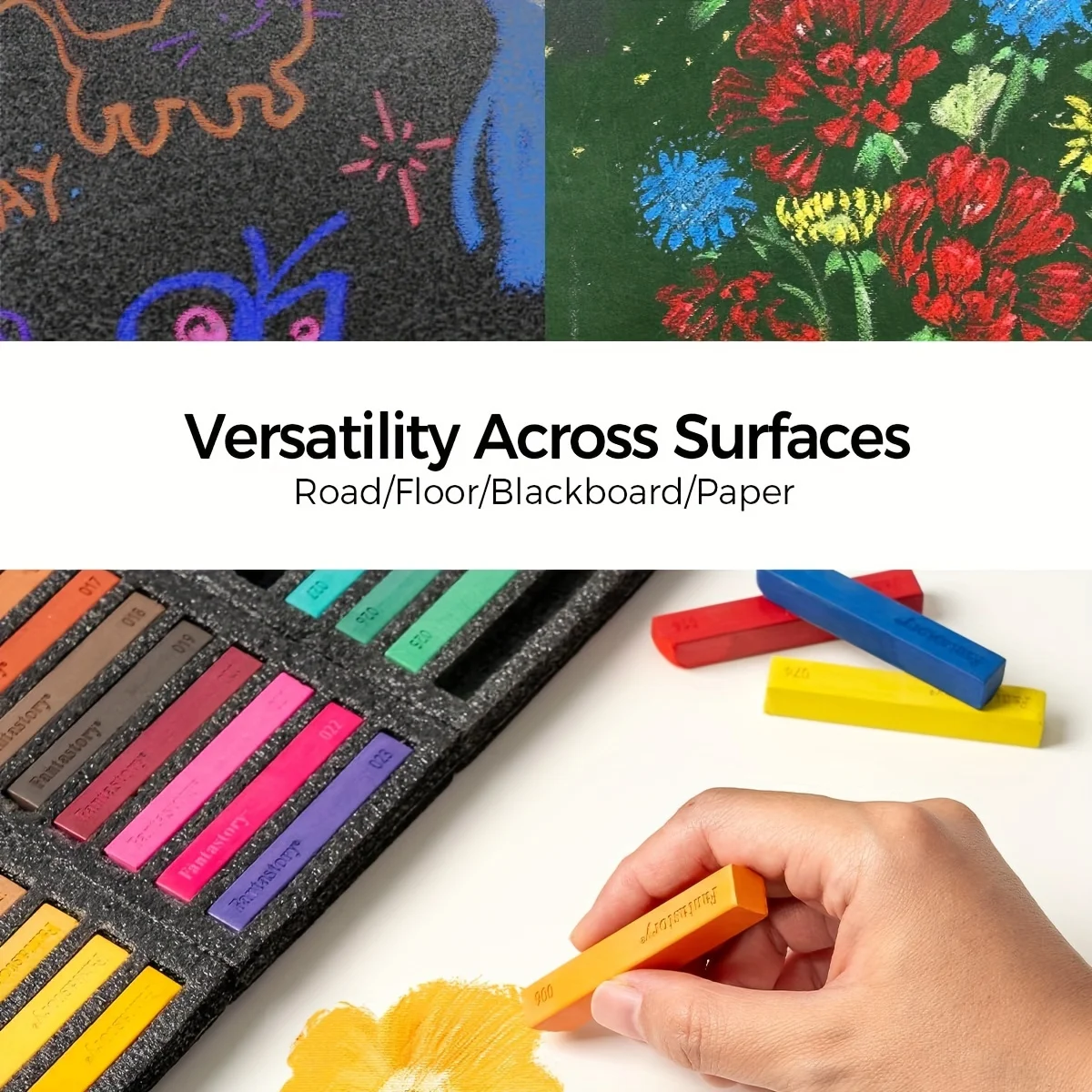 Fantastory 72 Colors Long Soft Chalk Pastels Set, Non-Toxic Soft Pastels for Artists, Beginners, Students, Classroom, Drawing