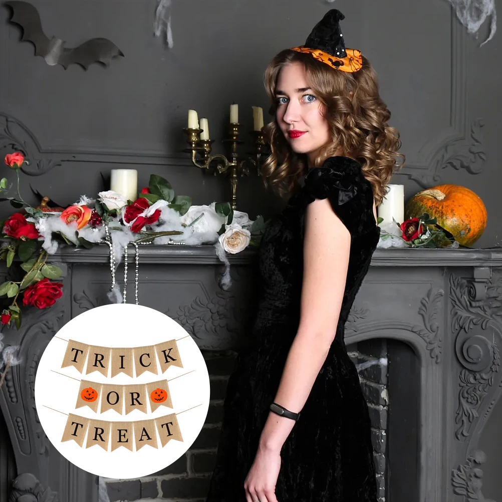 

Halloween Banner Patterned Cloth Hanging Bunting Party Decoration Wall Garden Porch Outdoor Event Supply