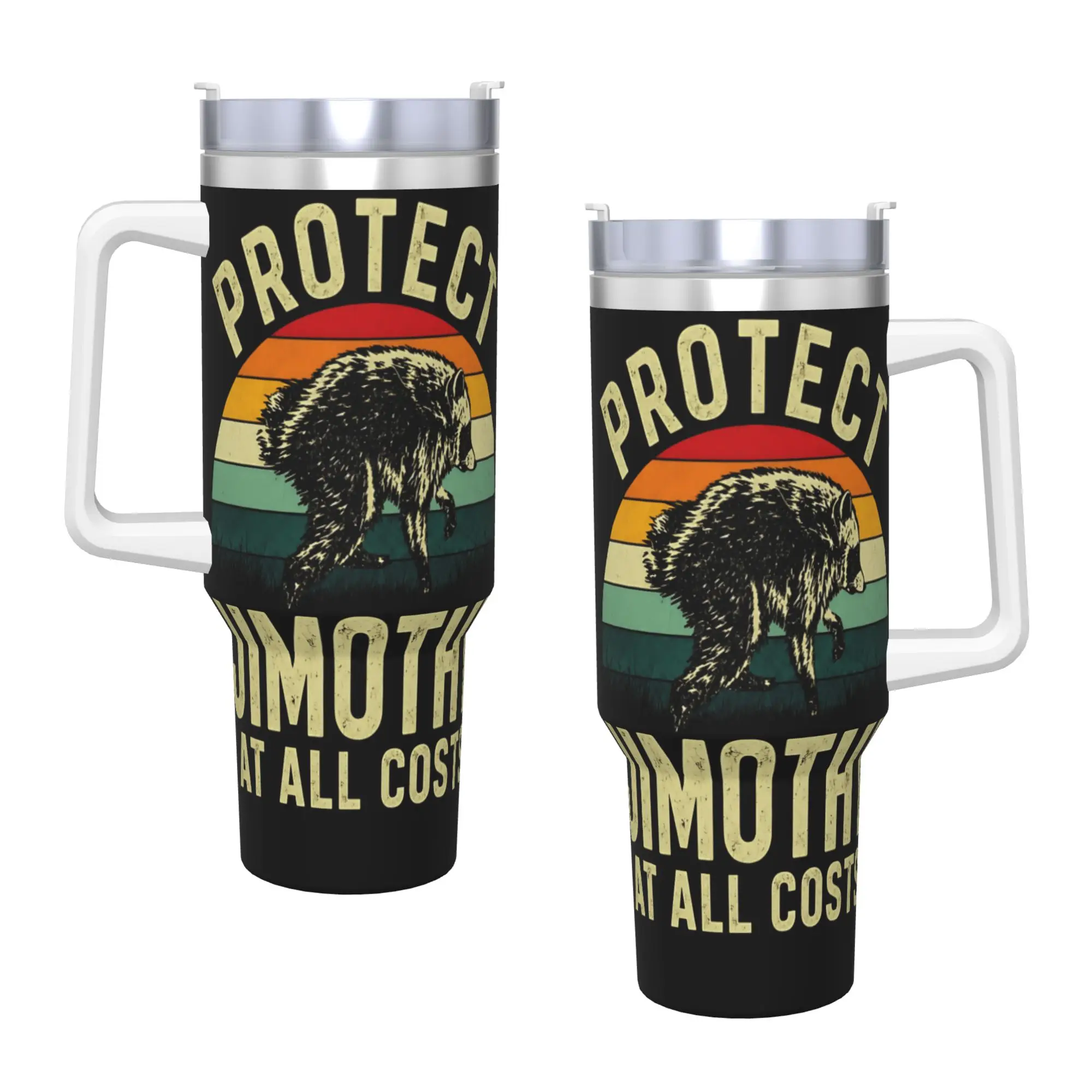 Jimothy Viral Raccoon Stainless Steel Tumbler  Travel Coffee Mug With Straws and Lid Large Mugs Cup Cold and Hot Water Bottle