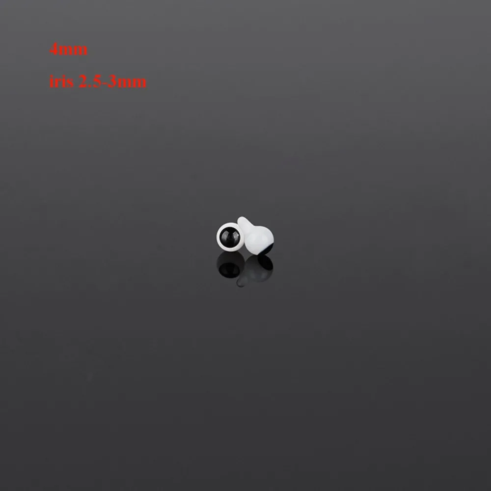 New 4mm 6mm 8mm 10mm Glass Eyes Eyeball Handle Style Black DIY Making Crafts Accessories Safety Animal For BJD /for OB11 Dolls