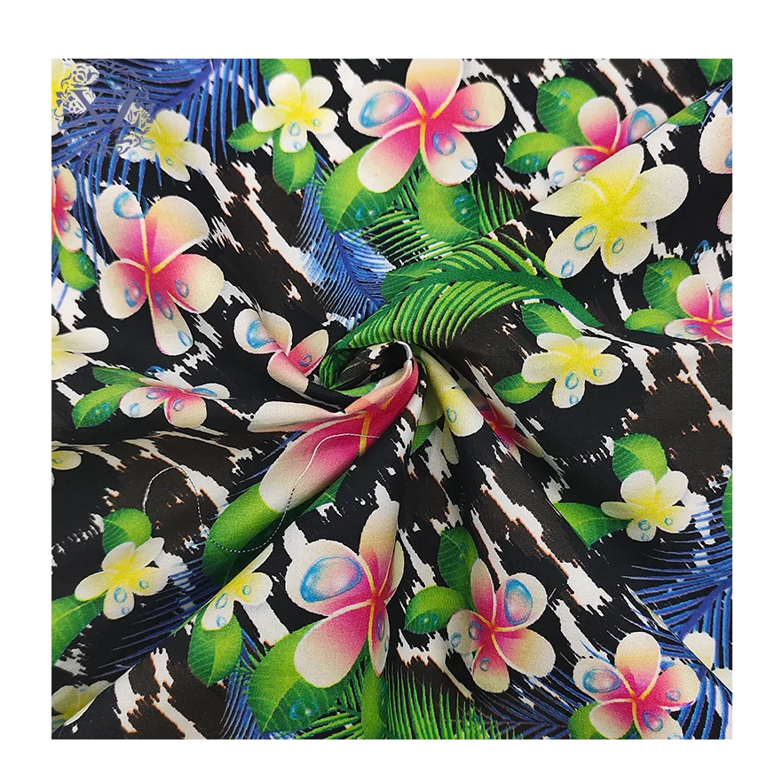 

Hot Selling Soft Organic Digital Printed Woven Cotton Twill Stretch Fabric Dress T Shirt Garment Cotton Flower Fabric