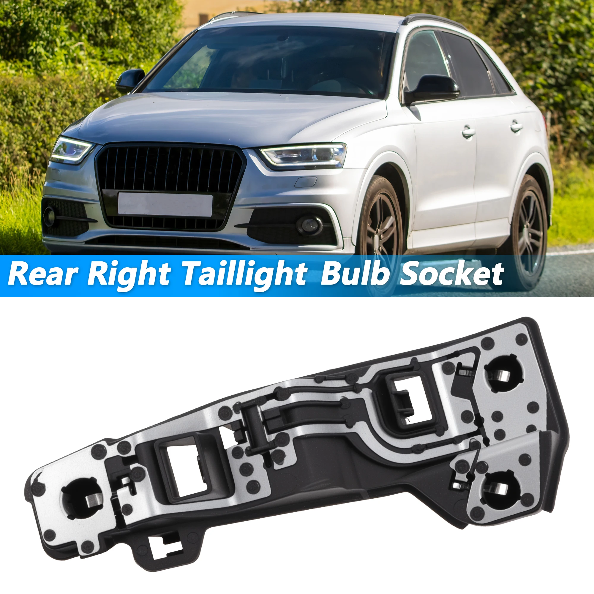 UXCELL Rear Right Light Socket for Audi Q3 11-18 8U0945222 Tail Bulb Socket 4 Pin 1 pcs