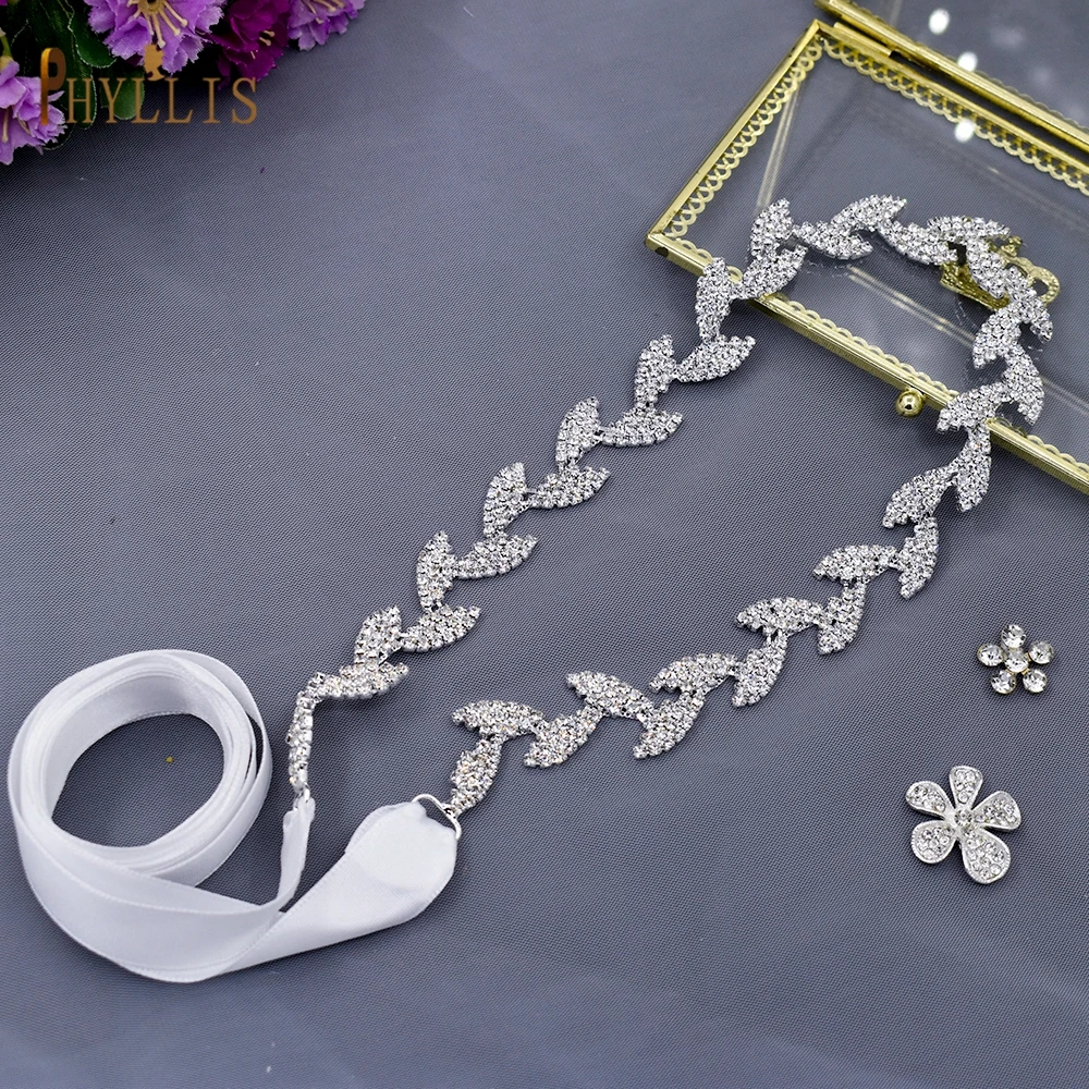 S08 Silver Alloy Leaf Wedding Belt  Shiny Female Belt Jewelery Belt Adult Party Dress Belt Ribbon Sash Fast Delivery Products