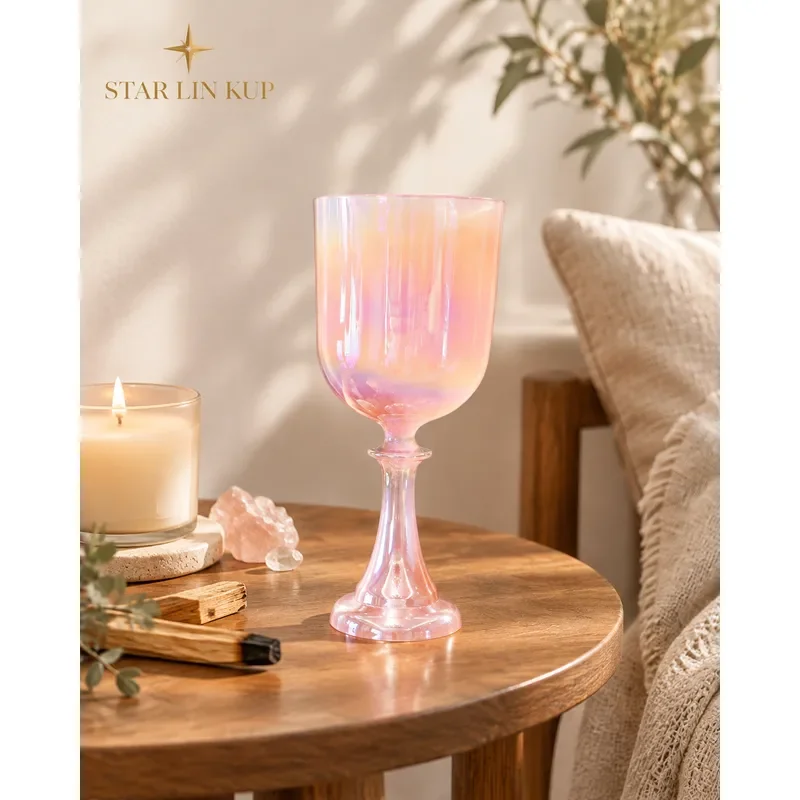STAR LIN KUP 2026 New Pink Alchemy Crystal Holy Grail Chalice Customizable Sacred Cup for Rituals Home Decor Gift