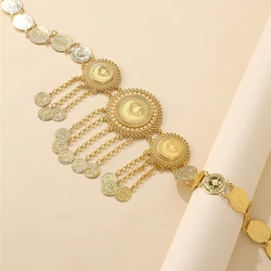 Arab Women'S Wedding Belt Metal Coin Design Traditional Festive Robe Waist Chain Luxurious Bridal Jewelry