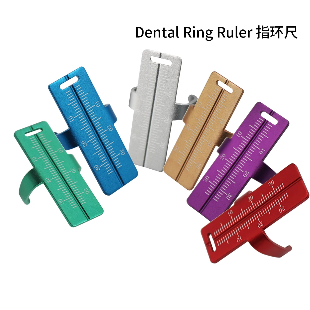 Dental Ring Ruler Aluminium Endo Ruler Span Measure Scale Endodontic Finger Rulers 6Color