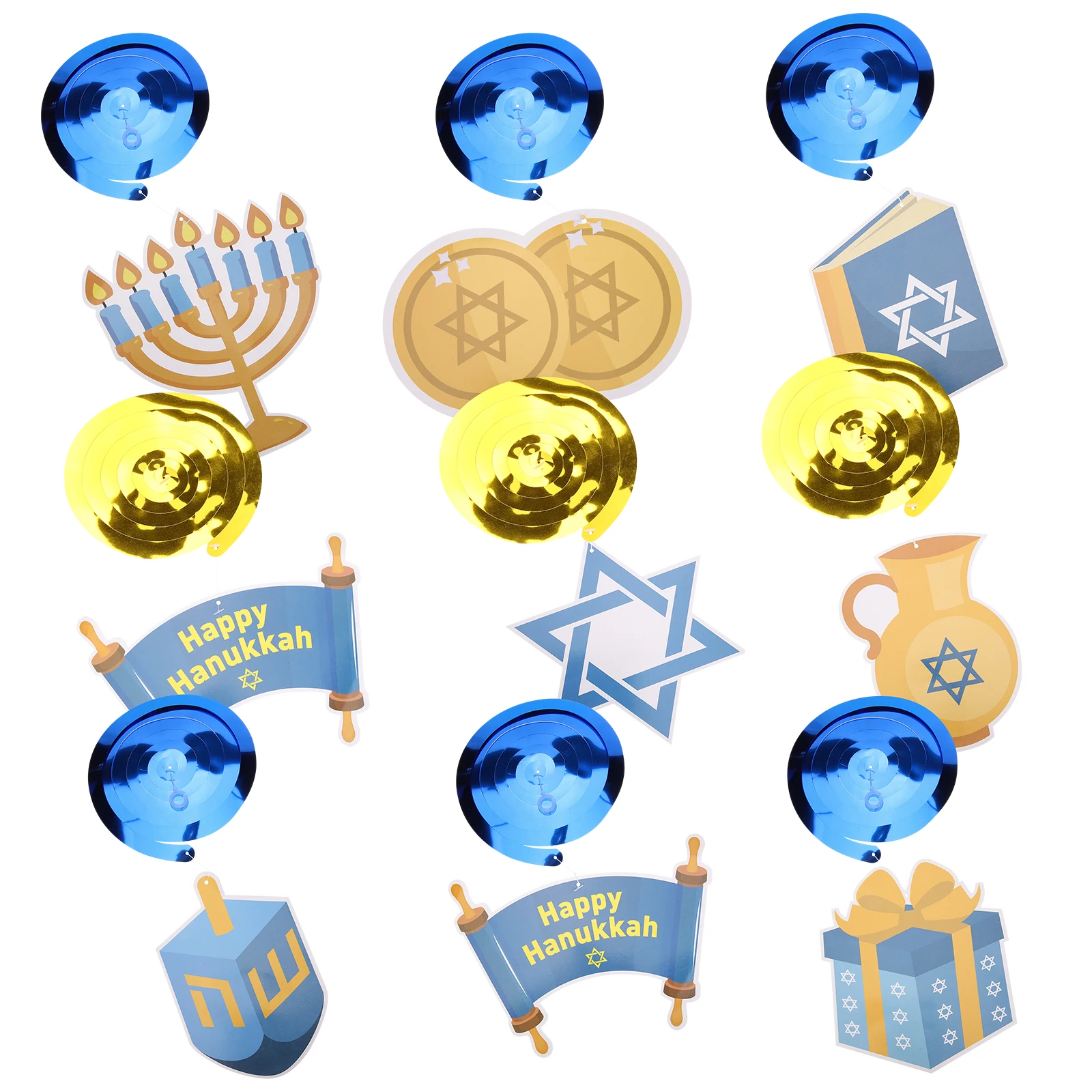 

30Pcs Spiral Hanging Party Ceiling Decorations Swirl Streamers Twist Hanukkah Spiral Decor for Celebration Hanukkah Decorations