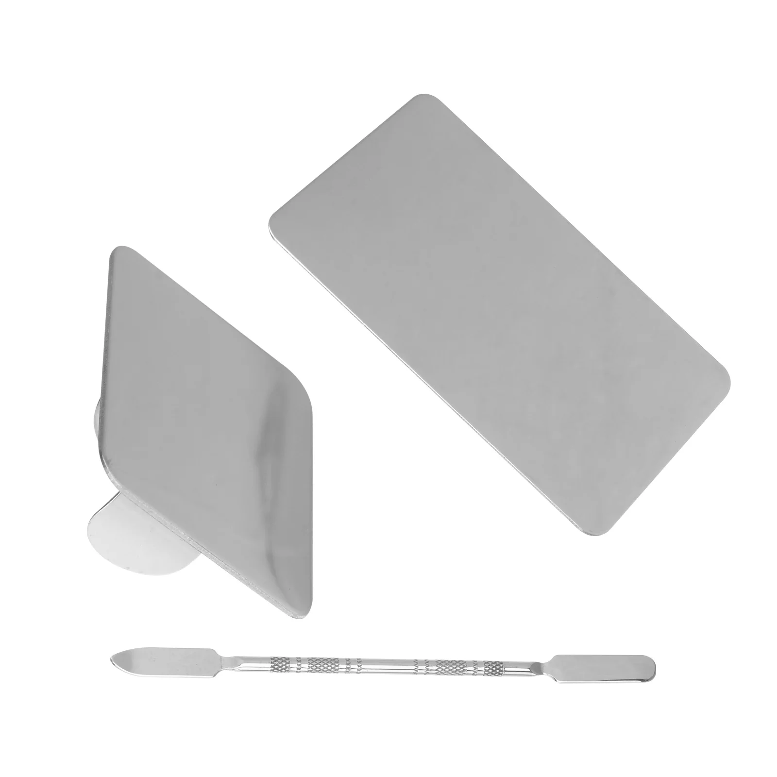 

2Sets Stainless Steel Nail Art Ring Palettes Wear Resistant Smooth Manicure Color Palettes Nail Art Mixing Tray