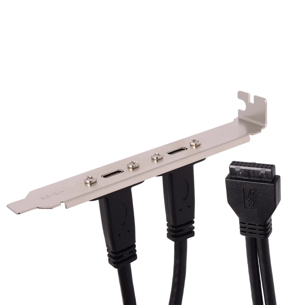 NEW USB3.0 20pin/2AF Type E/ TYPE-C Female Chassis Rear Baffle PCI Expansion 20Gbps